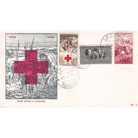 FDC ITALIA 1959 RE.RU. - 866 Centenario della II guerra d'Indipendenza a/Lecce 2 buste 