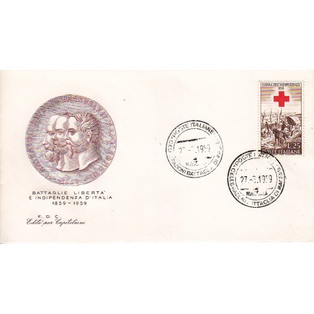 FDC ITALIA 1959 Editè par Capitolium - 866 Centenario della II guerra d'Indipendenza as/Magenta