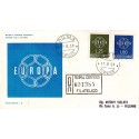 FDC ITALIA 1959 OLIMPIA - 877 S195 Serie completa 2 val. - Europa CEPT annullo Roma in raccomandata