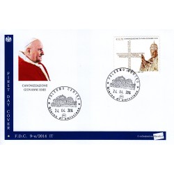 IT Repubblica 09-b/2014 FDC - 24/04/2014 - Canonizzazione di papa Giovanni XXIII , annullo Palermo