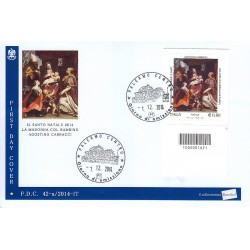 FDC - ITALIA 42/a/2014 Santo Natale - Religioso € 0,80 codice a barre dx A/PA