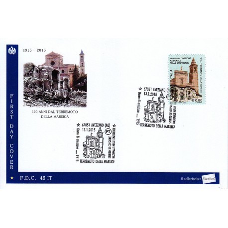 FDC - ITALIA 46/2015 Terremoto della Marsica a/s Avezzano