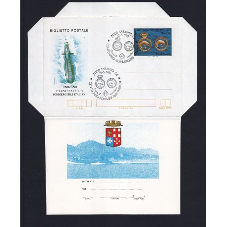 FDC ITALIA Biglietto Postale B61 15/05/1990 Sommergibili AS/Taranto