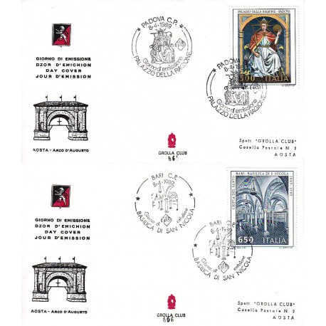 FDC ITALIA Grolla Club 08/04/1989 Patrimonio Artistico 2 b. APG