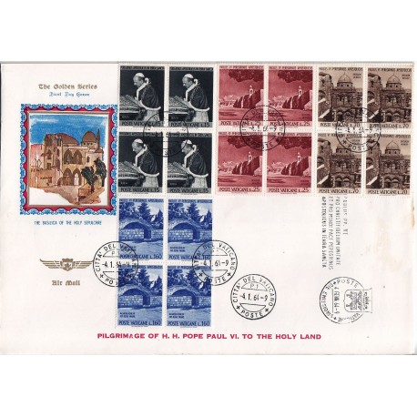 FDC VATICANO The Golden Series 1964 Paolo VI in Terra Santa in quartina