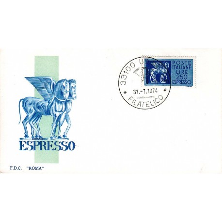 FDC ITALIA Roma 31/07/1974 Espresso 250 £. ANNULLO/UDINE