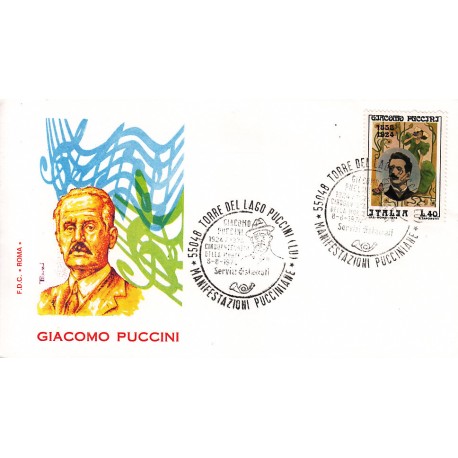 FDC ITALIA Roma 08/08/1974 Giacomo Puccini. AS/TORRE V1