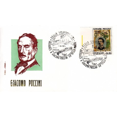 FDC ITALIA Roma 08/08/1974 Giacomo Puccini. AS/TORRE AC bdf