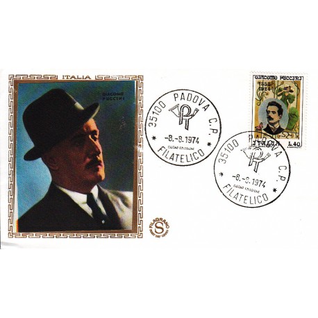 FDC ITALIA Filagrano Gold 08/08/1974 Giacomo Puccini A/PD