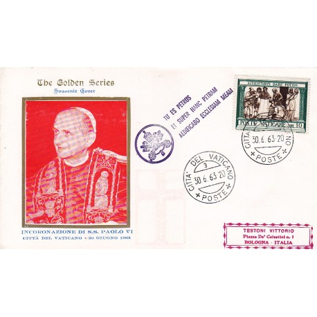 FDC VATICANO The Golden S. 30/06/1963 Incororazione SS. Paolo VI -a