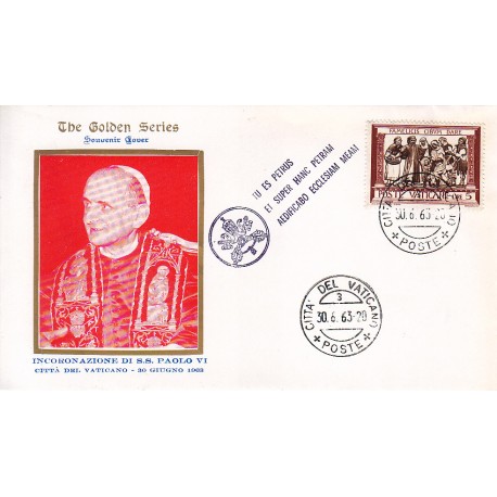 FDC VATICANO The Golden S. 30/06/1963 Incororazione SS. Paolo VI -c