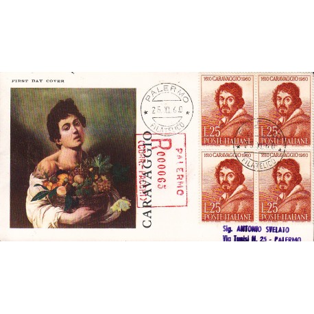 FDC ITALIA OLIMPIA 25/11/1960 Caravaggio A/Caravaggio