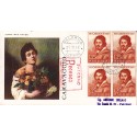 FDC ITALIA 1960 Araldo Caravaggio raccomandata in quartina