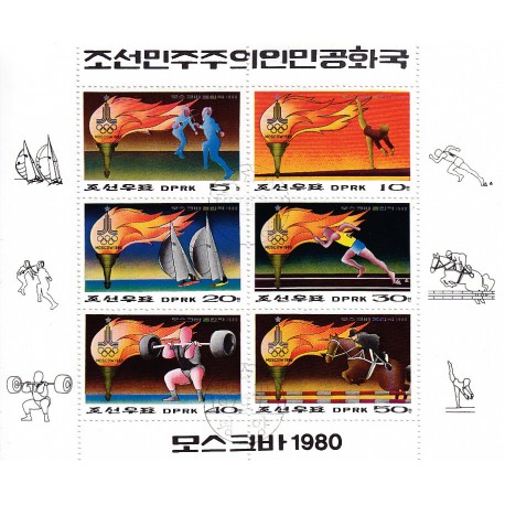 Korea - Scott A978-1819a 01/07/1979 Foglietto Mosca Olimpiadi usato