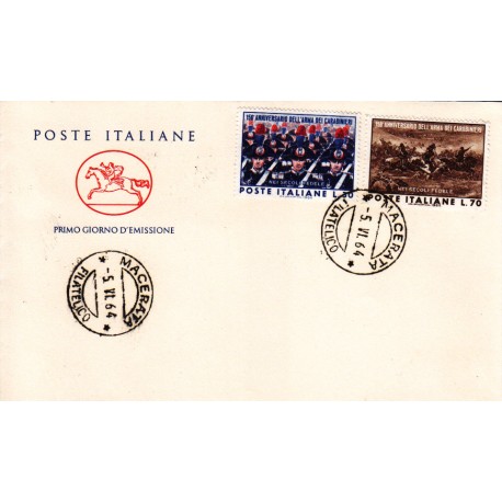 FDC ITALIA 1964 Poste Italiane Unif. 978/9 Arma dei Carabinieri A/MC