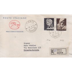 FDC ITALIA 1964 Poste Italiane Unif. 977/A156 Michelangelo A/TR raccomandata
