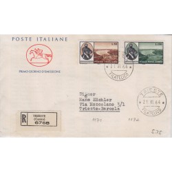 FDC ITALIA 1964 Poste Italiane Unif. 988/A157 Verrazzano A/TR raccomandata