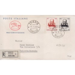 FDC ITALIA 1964 Poste Italiane Unif. 975/6 Galileo Galilei A/TR raccomandata