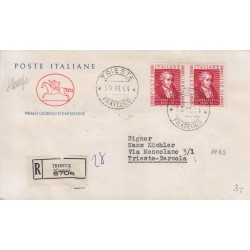 FDC ITALIA 1964 Poste Italiane Unif. 980 Bodoni A/TR raccomandata
