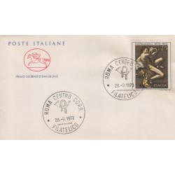 FDC ITALIA 1973 Poste Italiane Unif. 1225 Caravaggio A/ROMA