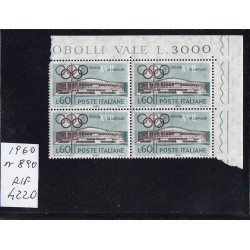 Italia Repubblica 1960 Unif. 890 olimpiadi italia  MNH quartina