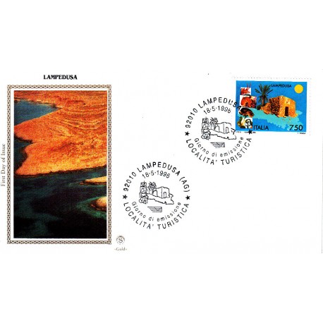FDC ITALIA 1996 Filagrano Gold Unif. 2253 Propaganda Turistica Annullo Lampedusa