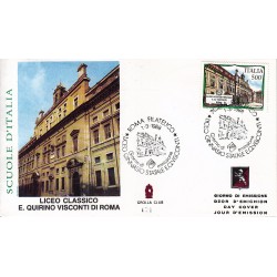 FDC ITALIA 1988 Grolla Club Unif. 1837 Scuole D'Italia AS/RM
