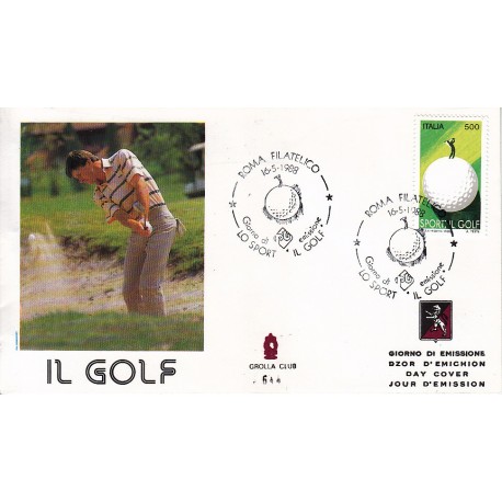 FDC ITALIA 1988 Grolla Club Unif. 1853 Il Golf AS/Roma