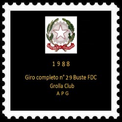 FDC ITALIA 1988 Grolla Club Anno completo 29 buste Annulli Speciali APG
