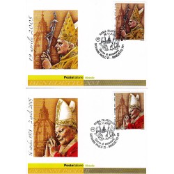 FDC ITALIA 2005 Cartolina Poste Italiane Unif. 2900/1 G. Paolo II Benedetto XVI
