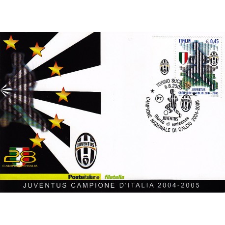 FDC ITALIA 2005 Cartolina Poste Italiane Unif. 2872 Juventus Campione D'Italia