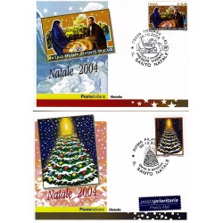 FDC ITALIA 2004 Cartolina Poste Italiane Unif. 2829/30 Il Santo Natale