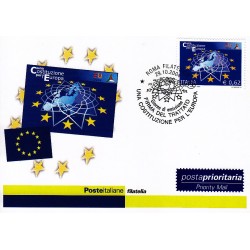 FDC ITALIA 2004 Cartolina Poste Italiane Unif. 2827 Costituzione Europea