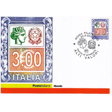 FDC ITALIA 2004 Cartolina Poste Italiane Unif. 2803 Alti Valori € 3.00