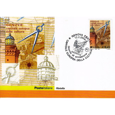 FDC ITALIA 2004 Cartolina Poste Italiane Unif. 2777 Genova Capitale Europea Cultura