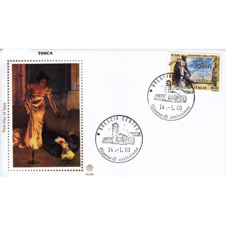 FDC ITALIA 2000 Filagrano Gold Unif. 2485 Tosca AF/Brescia