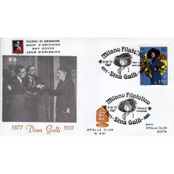 FDC ITALIA 1977 Grolla Club Unif. 1398 Dina Galli A/S 