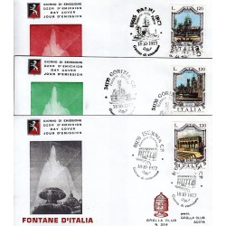 FDC ITALIA 1977 Grolla Club Unif. 1386/8 Fontane d'Italia A/S