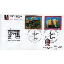 FDC ITALIA 1977 Grolla Club Unif. 1370/1 Europa CEPT A/S APG