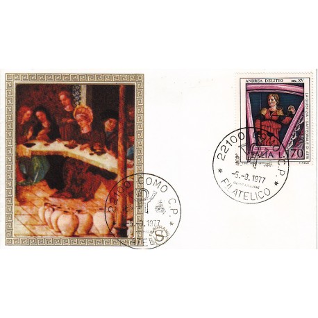 FDC ITALIA 1977 Filagrano Gold Unif. 1384 Arte Italiani A/Como