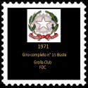 FDC ITALIA 1971 Grolla Club Unif. 1143/65 Anno Completo A/Speciale 15 Buste