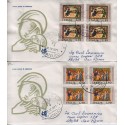 FDC ITALIA 1971 Bucintoro Unif. 1164/5 Natale A/CU Quartina Raccomandate