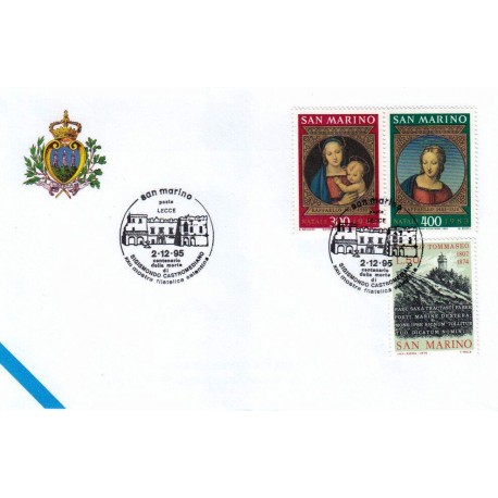 FDC SAN MARINO Marcofilia Annullo Speciale 02/12/1995 XXII mostra filatelica salentina