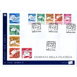 FDC ITALIA 43/2014 Unif. 3599/63 Giornata della filatelia A/S Bustone 