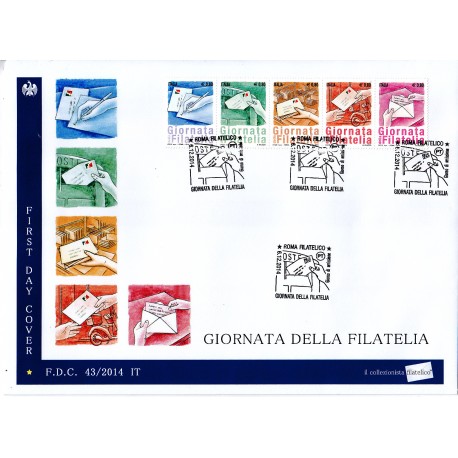 FDC ITALIA 43/2014 Unif. 3599/63 Giornata della filatelia A/S Bustone 