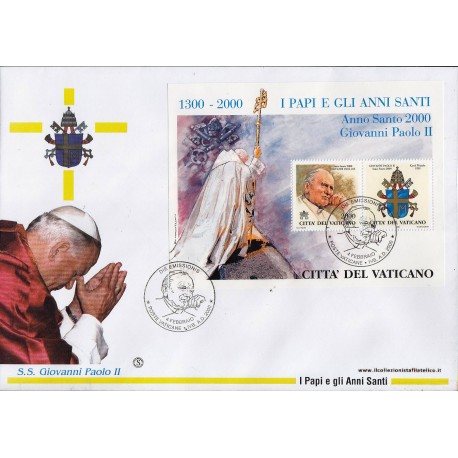 FDC VATICANO 2000 Filagrano Unif. 1203 I Papi e gli anni Santi Giovanni Paolo II - bustone