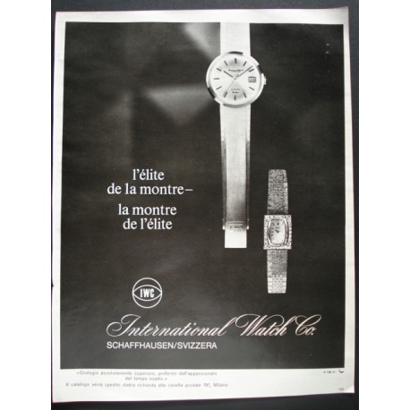 Pubblicità Advertising 1966 orologi  International Watch C