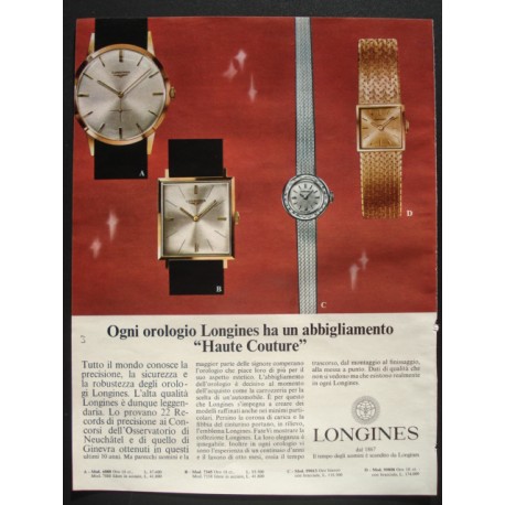 Pubblicità Advertising 1966 orologi Longines