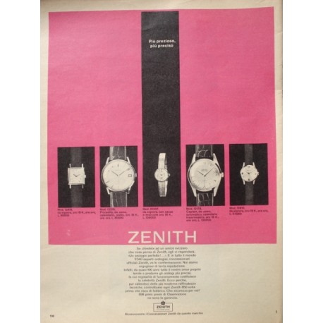 Pubblicità Advertising 1962 Orologi Zenith 
