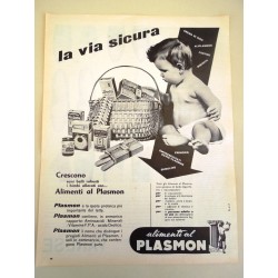 Pubblicità Advertising 1962 alimenti al plasmon